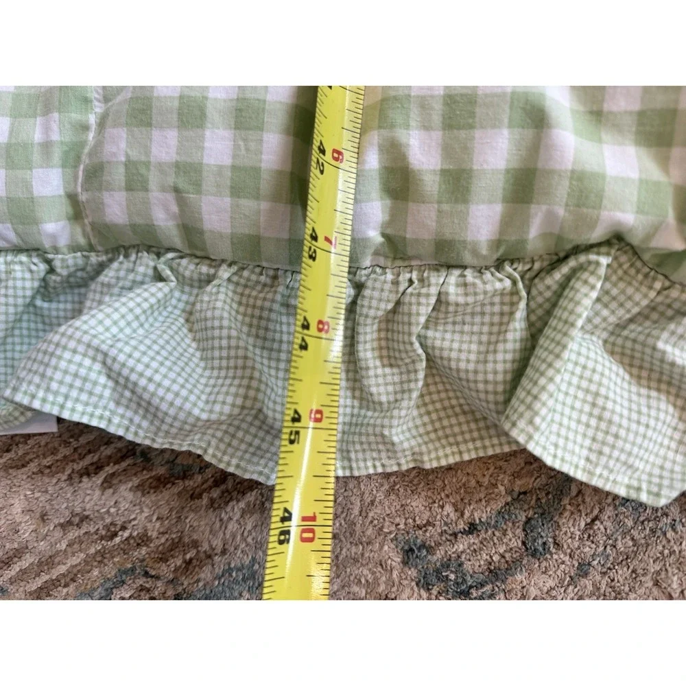 Carter's Teddy Bear Green & Yellow Baby Quilt Blanket Pastel Ruffle Nursery 46